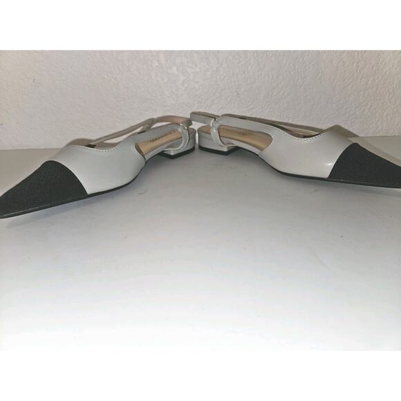 New C.Paravano Women's Pointed Toe Slingback Low Heel Gray Size 6/36.5 $125 - Picture 6 of 10